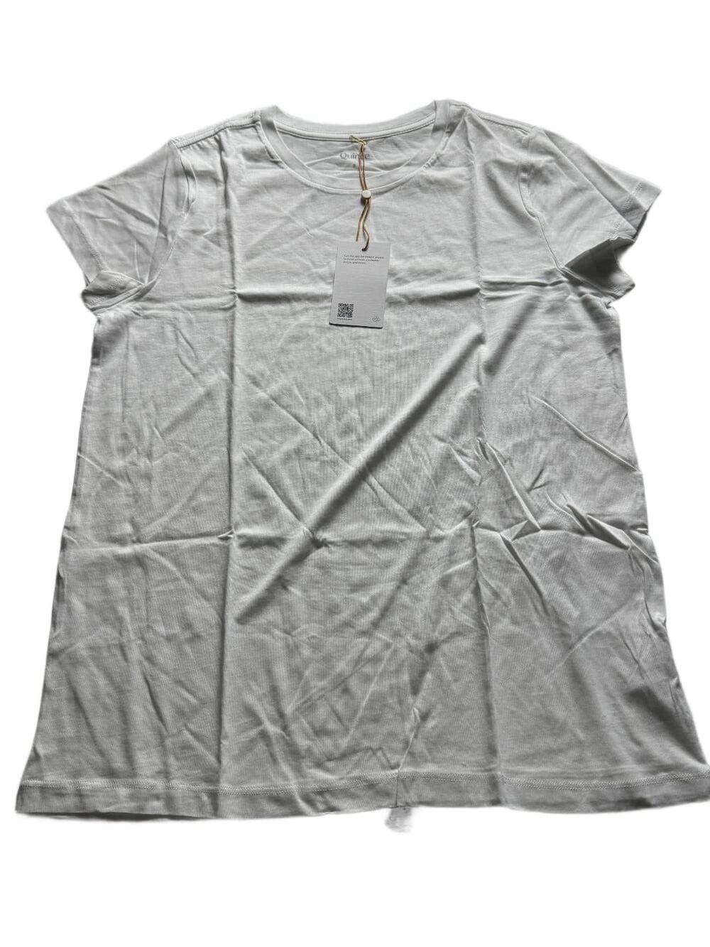 Quince Cotton Modal Crew Neck Swing Tee Womens S White Short Sleeve T-Shirt NWT
